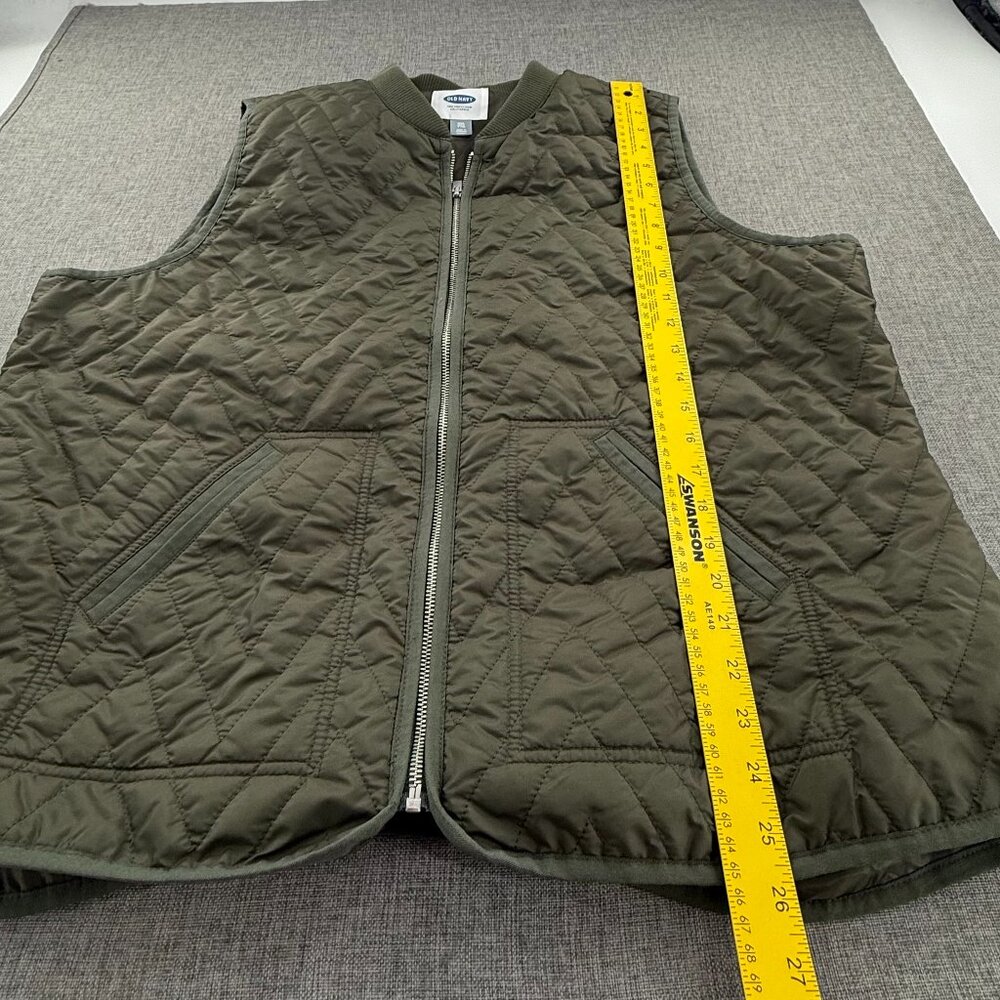 Old Navy Womens Jacket Vest Sleeveless Olive Green Pockets XXL Gently Used Zip - Picture 3 of 8